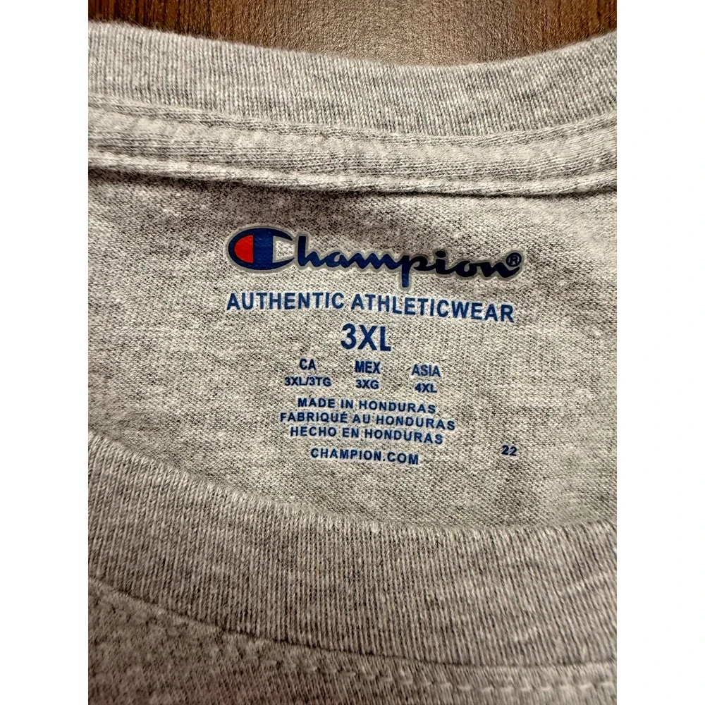 Champion Athleticwear Gray Oversized Streetwear Logo Tee 3XL - Picture 4 of 6